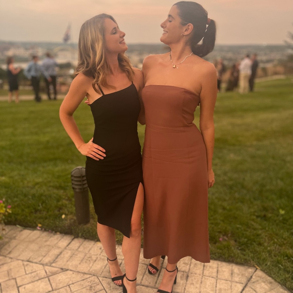 Zara Strapless Black and Brown Dresses